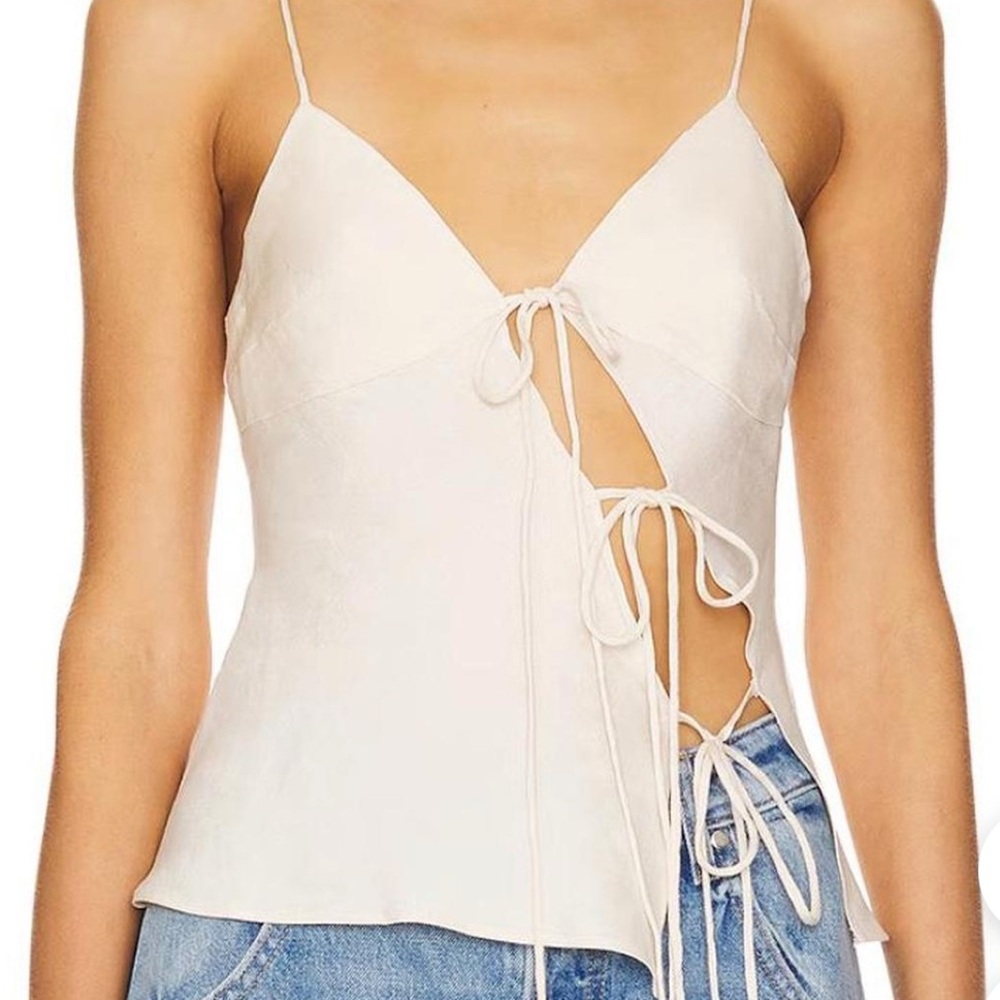 Lioness Mariah Tie-Front Cami Top Cornsilk